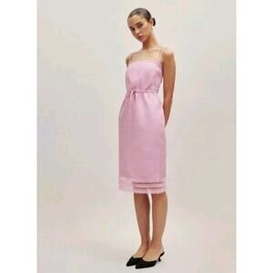 REFORMATION Neenapink Linen Dress in Baby Girl Size 8 Orig. $248 NWT